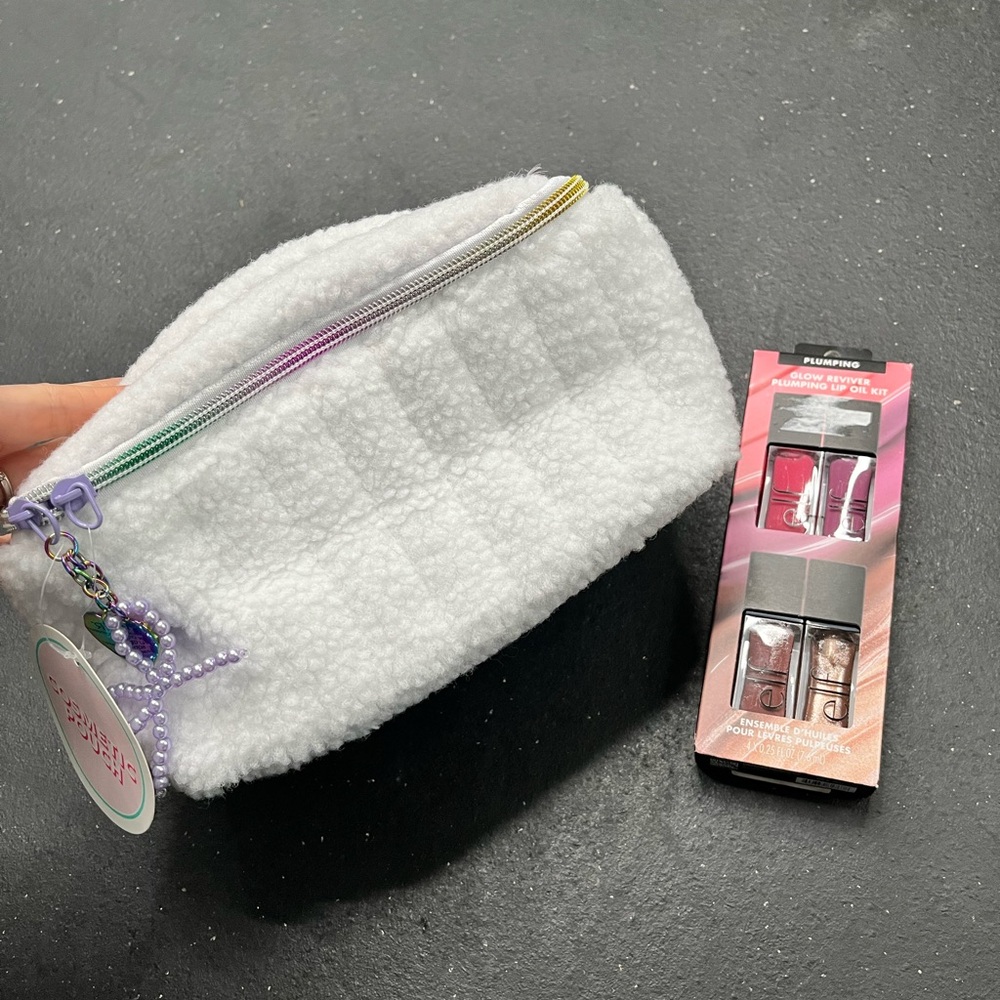 New Cosmetic Bag with ELF Lip Oils